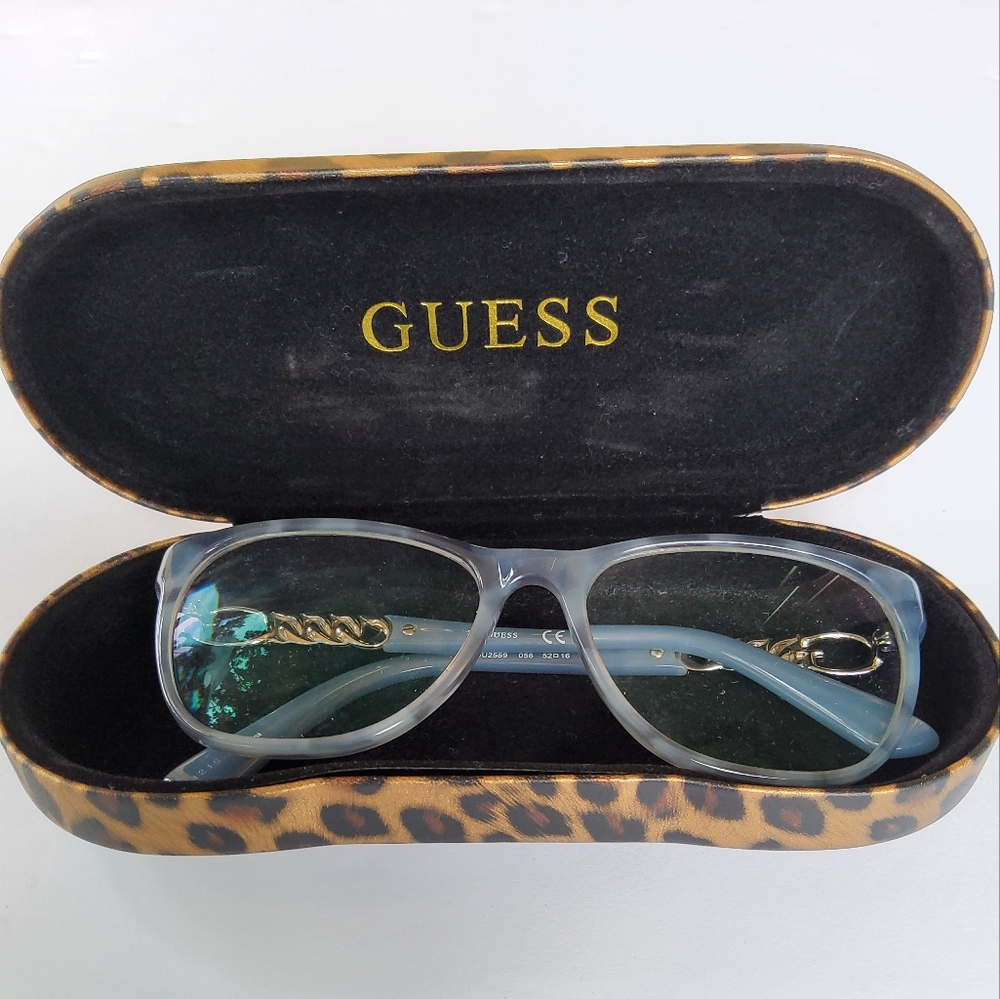 Guess Eyeglasses Frames GU2559 056 Grey Blue Tortoise Round Full Rim 52-16-135